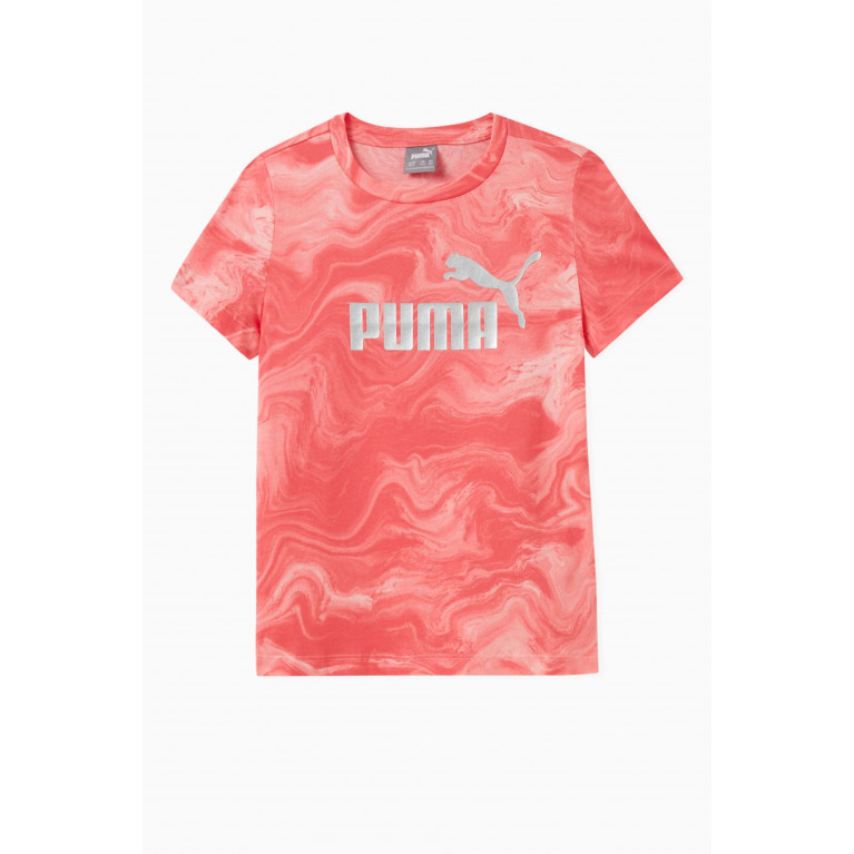Puma - Marble Logo-print T-shirt in Cotton