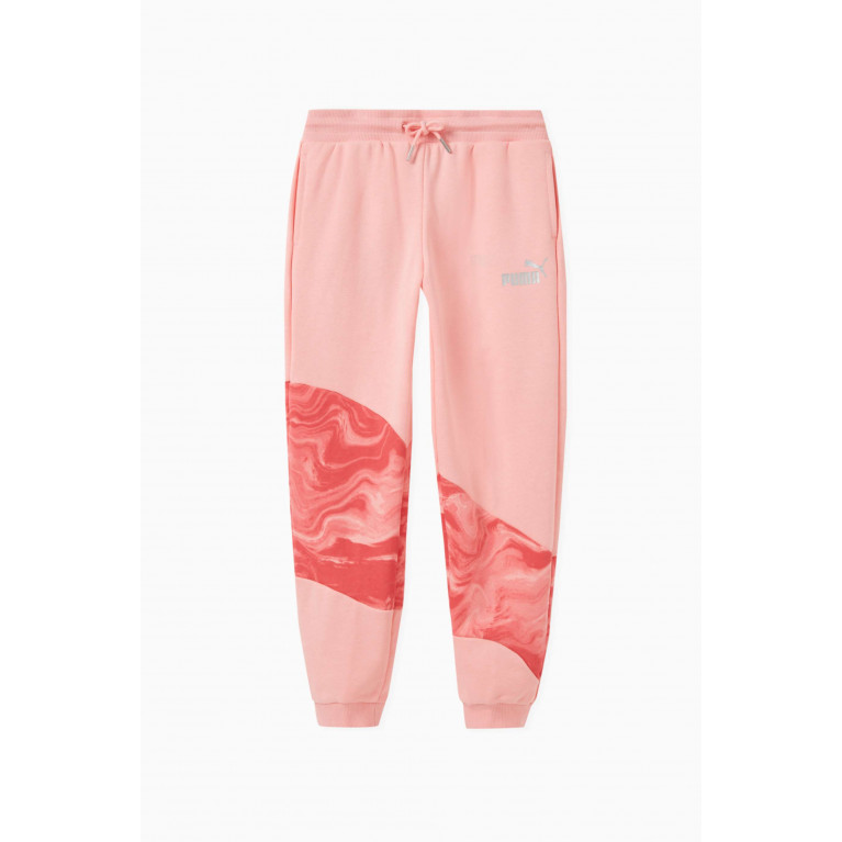 Puma - Marble Logo Sweatpants in Cotton-blend Pink