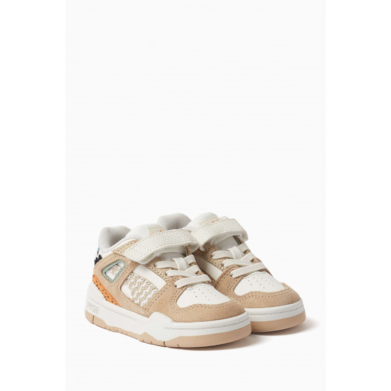 Puma - Infant Slipstream Mix Match Sneakers in Leather and Suede Neutral