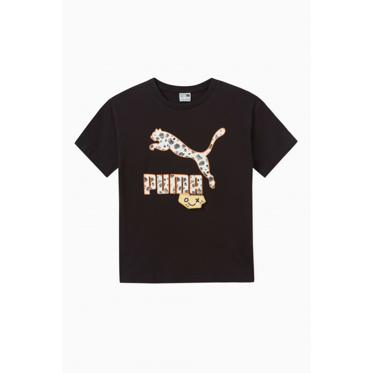 Puma - Logo-print T-shirt in Cotton Black