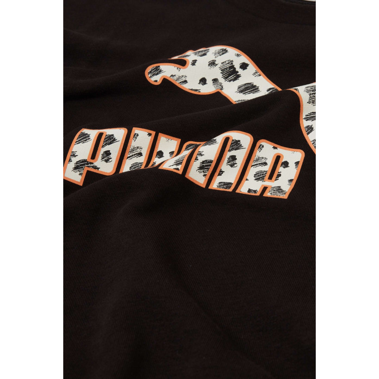 Puma - Logo-print Sweatshirt in Cotton Black