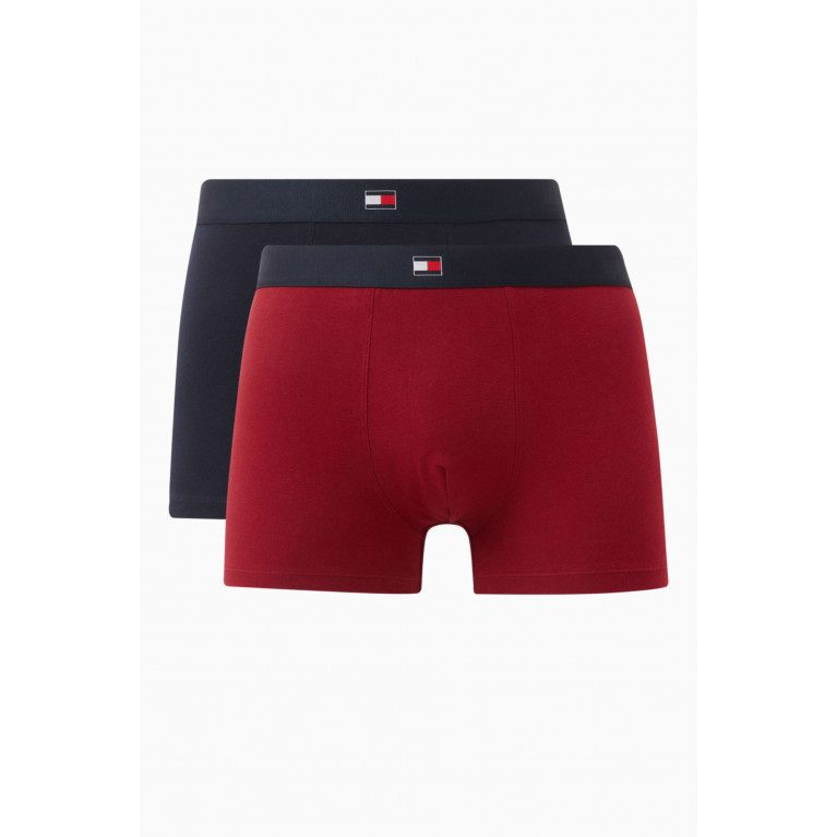 Tommy Hilfiger - Logo Trunks in Stretch Organic Cotton Blend, Set of 2 Multicolour