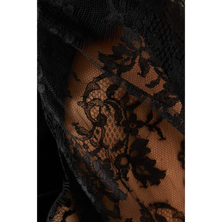Alessandra Rich - Open-back Lace Maxi Dress in Velvet