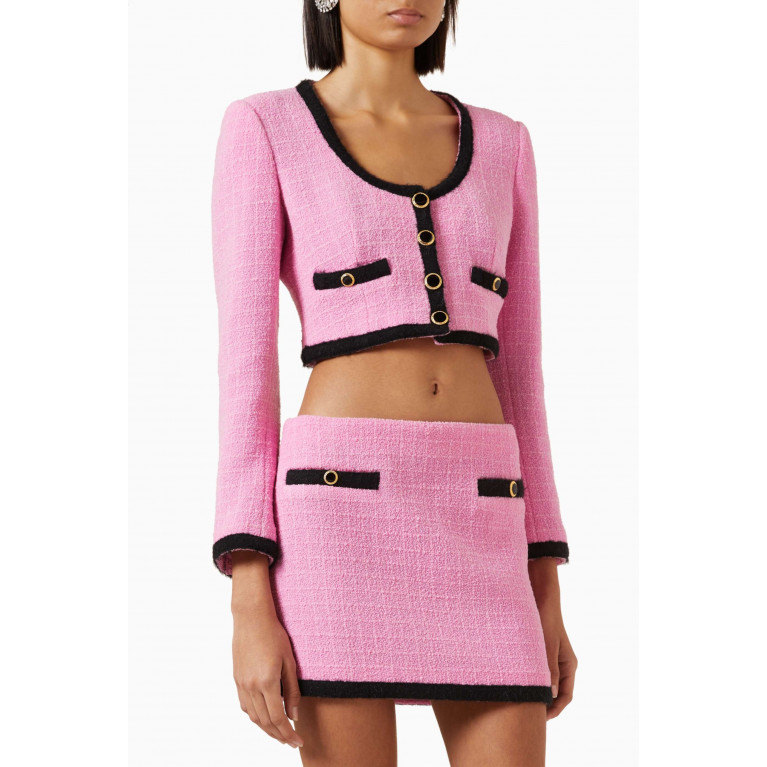 Alessandra Rich - Cropped Jacket in Boucle-tweed