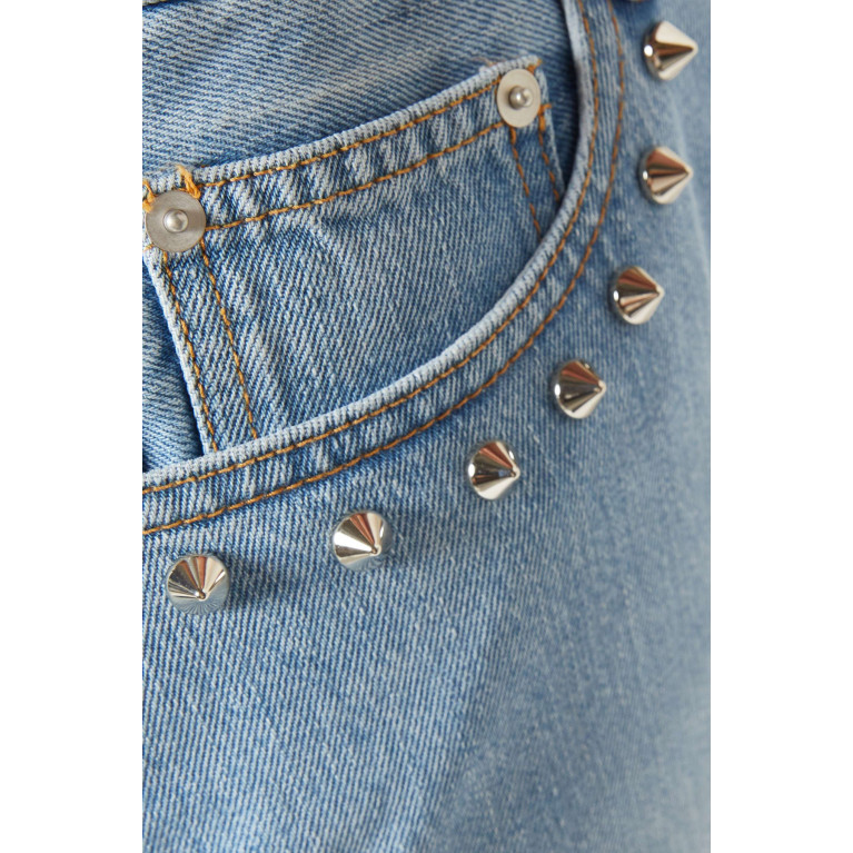Alessandra Rich - Maxi Jeans Skirt in Denim