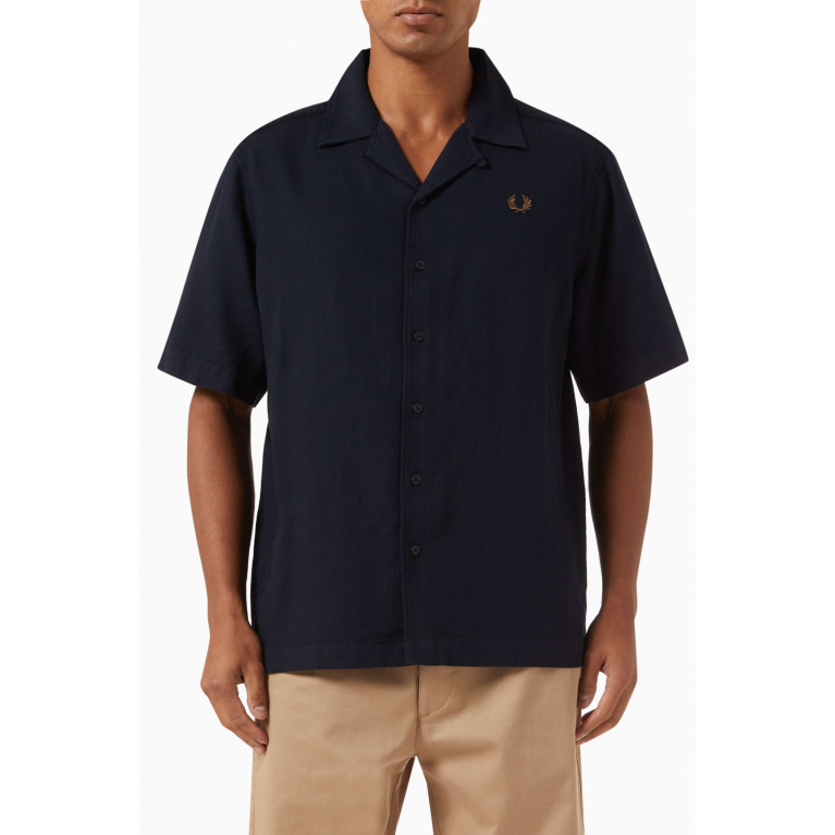 Fred Perry - Camp Collar Shirt in Linen Blend