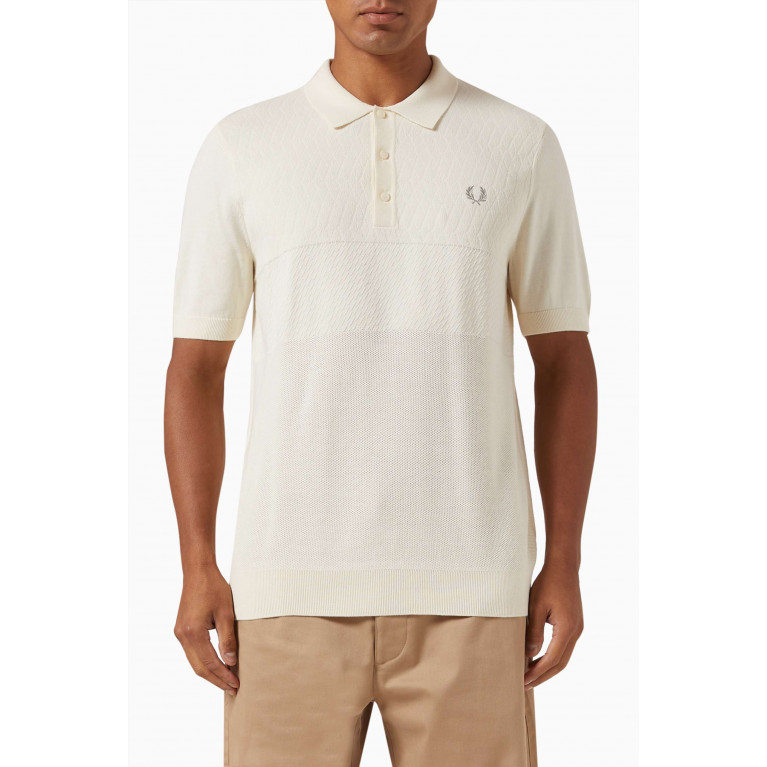 Fred Perry - Tonal Panel Polo Shirt in Cotton Blend