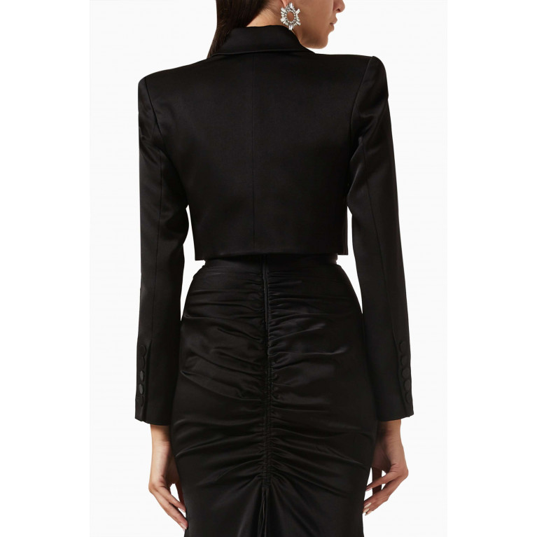 Alex Perry - Declan Cropped Blazer in Satin-crepe