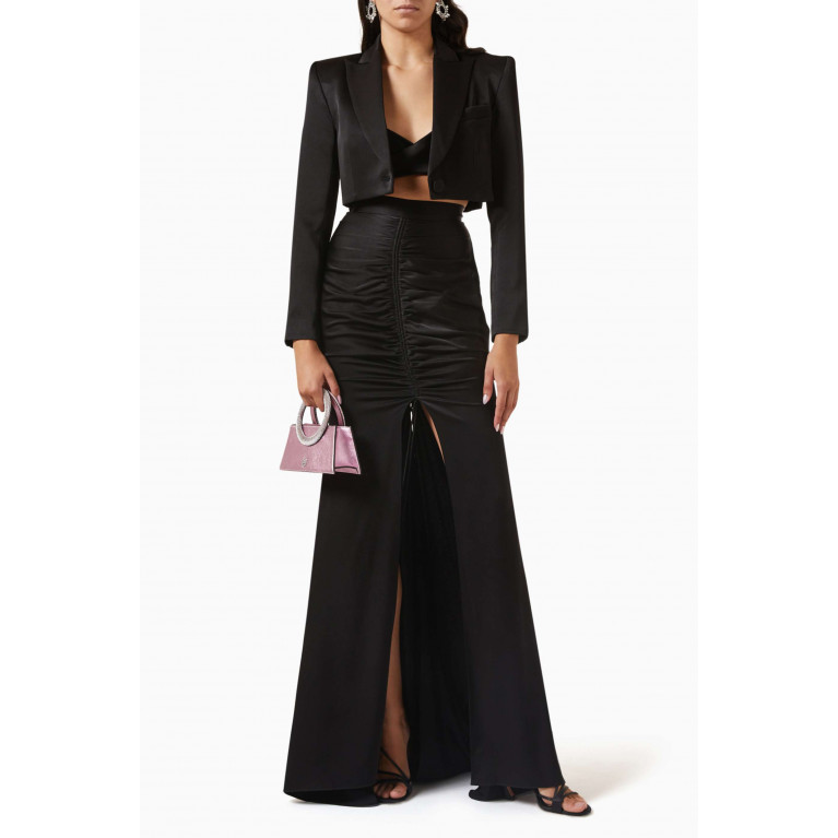 Alex Perry - Declan Cropped Blazer in Satin-crepe