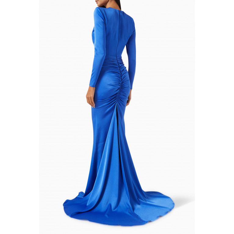 Alex Perry - Torrin Ruched Dress in Satin-crepe