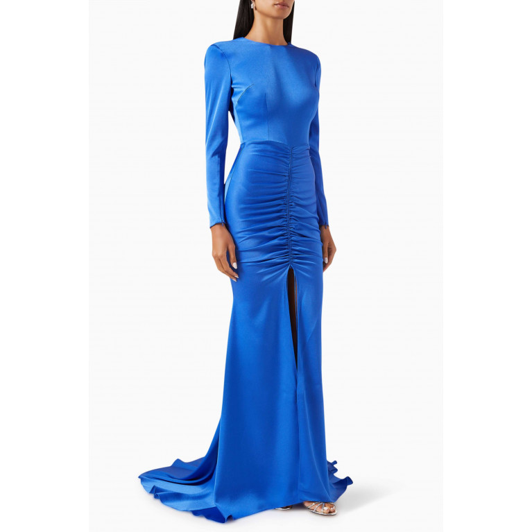 Alex Perry - Torrin Ruched Dress in Satin-crepe