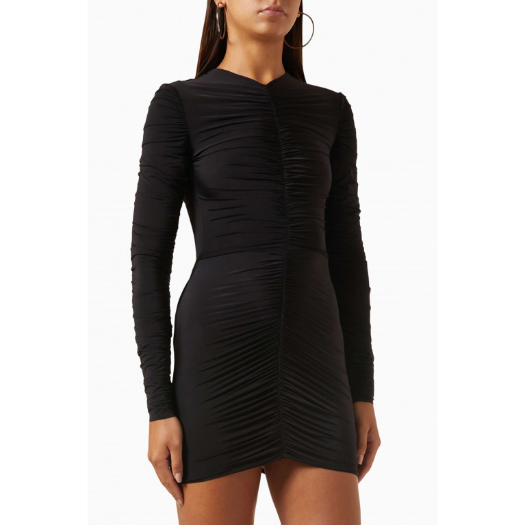 Alex Perry - Holt Crew Ruched Mini Dress in Lycra