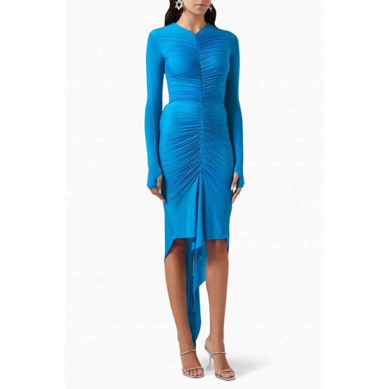 Alex Perry - Marston Ruched Midi Dress in Lycra