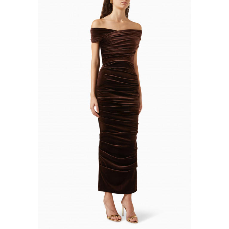Alex Perry - Layne Ruched Dress in Velvet