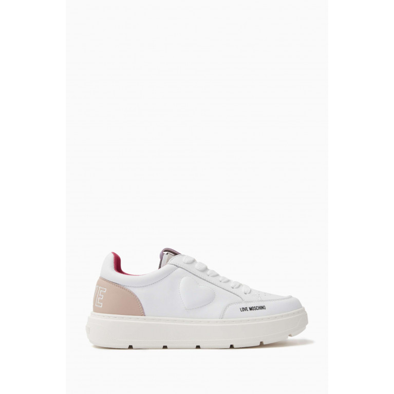 Love Moschino - Heart Logo Sneakers in Faux Leather