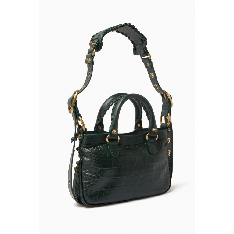 Balenciaga - Small Neo Cagole Tote Bag in Crocodile-embossed Leather