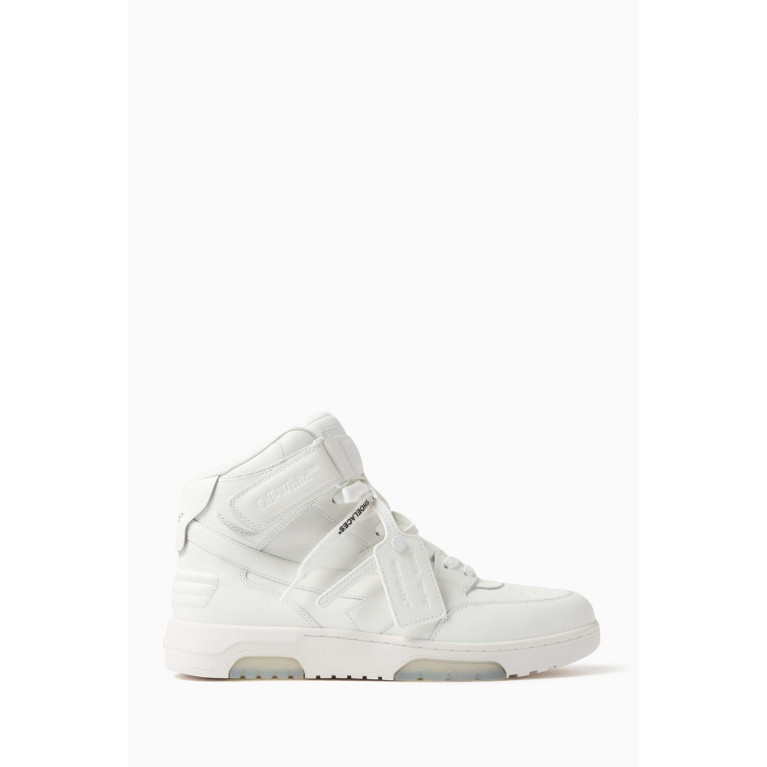 Off-White - Out Of Office Mid-Top Sneakers in Leather White