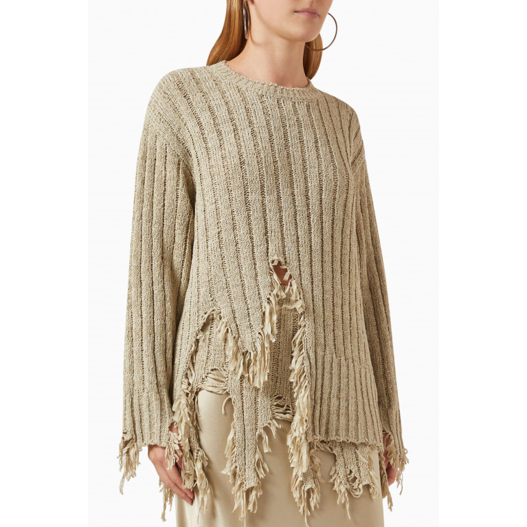 Christopher Esber - Relica Frayed Sweater in Wool-blend Knit