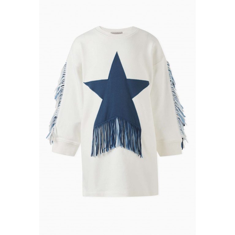 Stella McCartney - Star-print Fringed Sweatshirt in Cotton