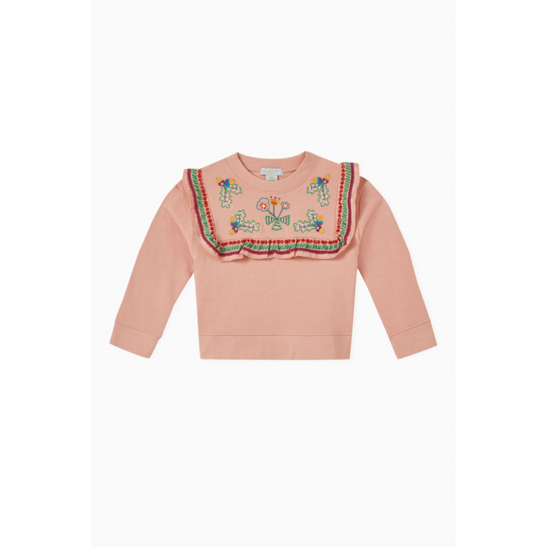 Stella McCartney - Floral Embroidered Sweatshirt in Organic Cotton