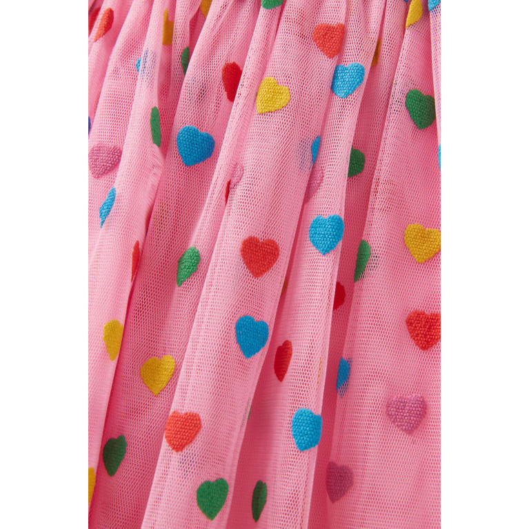 Stella McCartney - Hearts-print Skirt in Mesh Pink