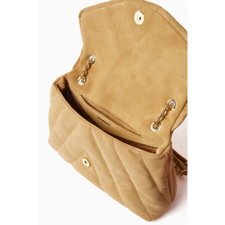 Sandro - Mila Shoulder Bag in Quilted Calfskin Leather