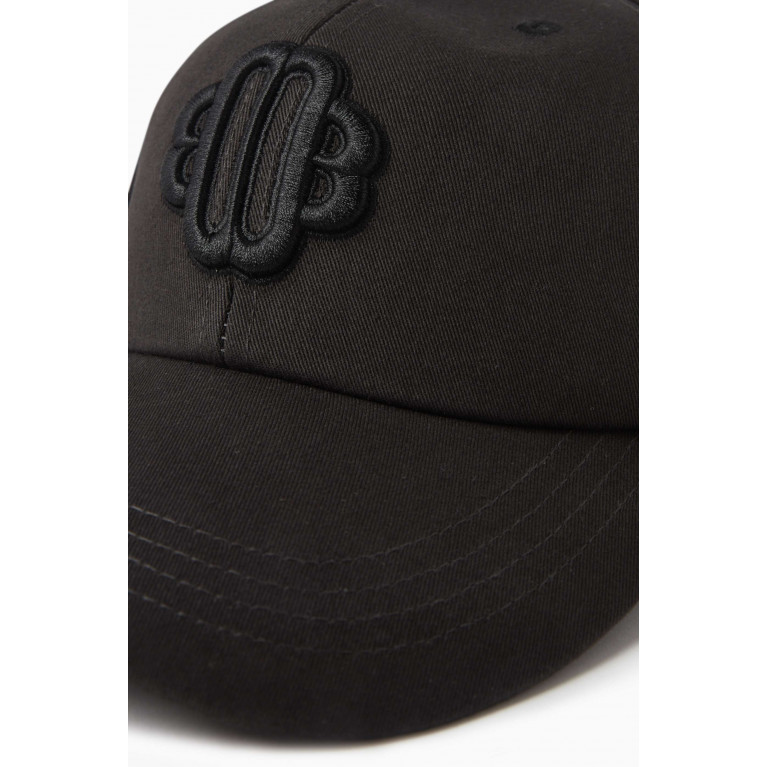 Maje - Embroidered Baseball Cap in Cotton Black