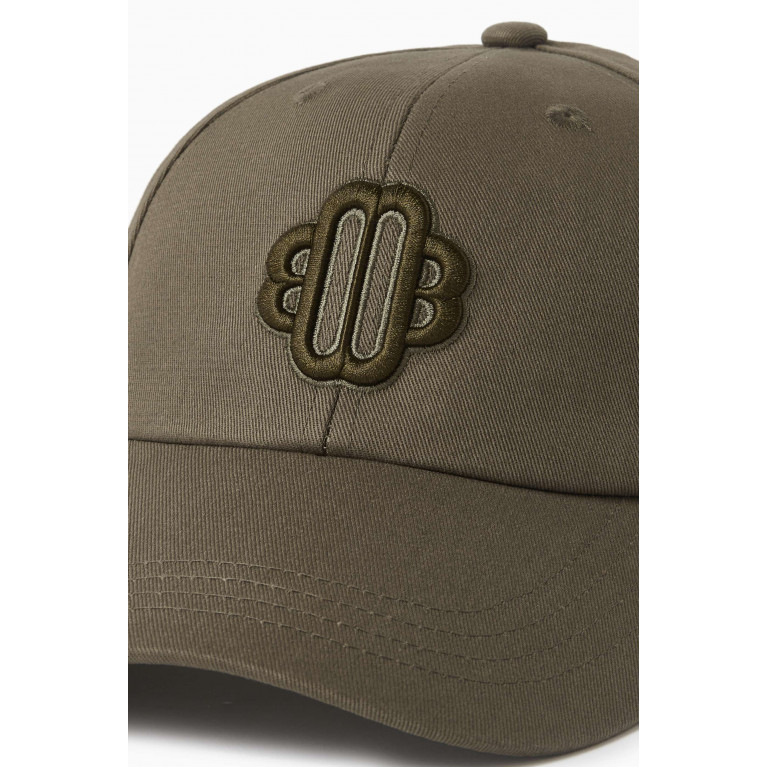 Maje - Embroidered Baseball Cap in Cotton Brown