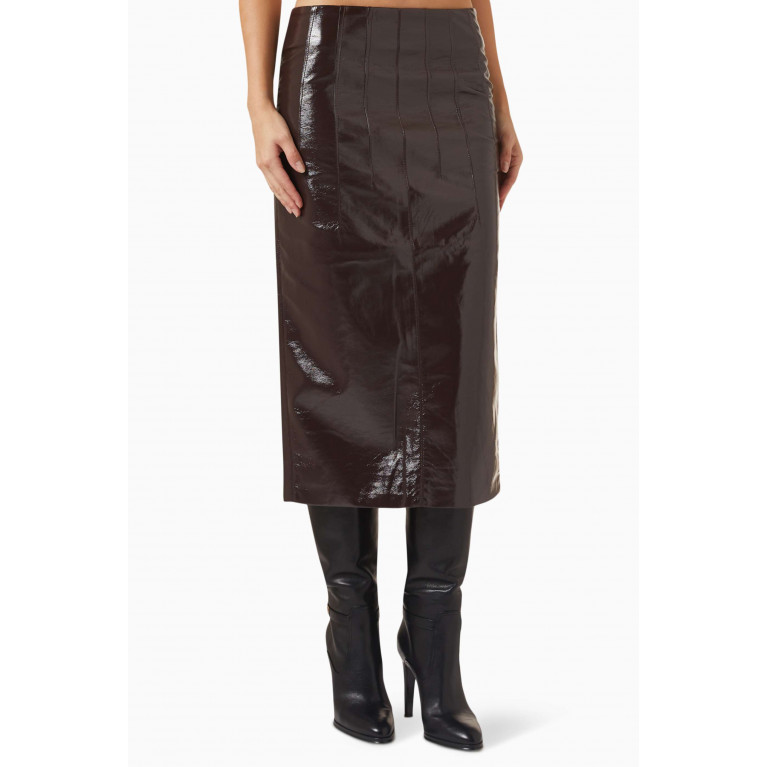 Matériel - Classic Pencil Midi Skirt in Eco Leather