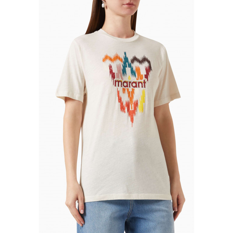 ISABEL MARANT ETOILE - Zewel Logo T-shirt in Cotton-jersey Neutral
