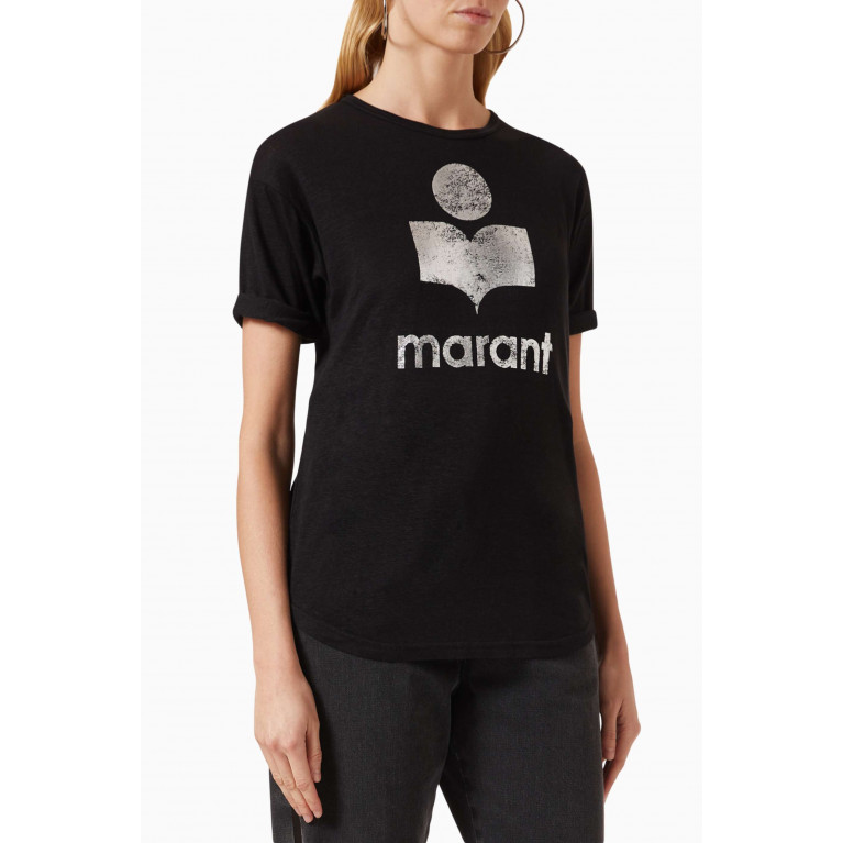 ISABEL MARANT ETOILE - Koldi Logo T-shirt in Cotton-jersey Black
