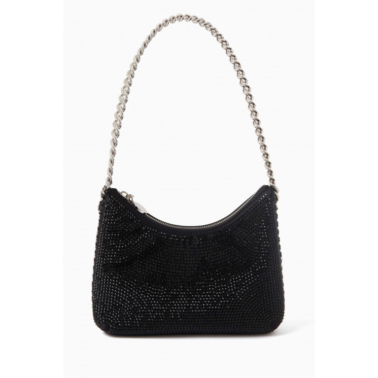 Stella McCartney - Mini Falabella Zip Shoulder Bag in Hotfix Crystals Black