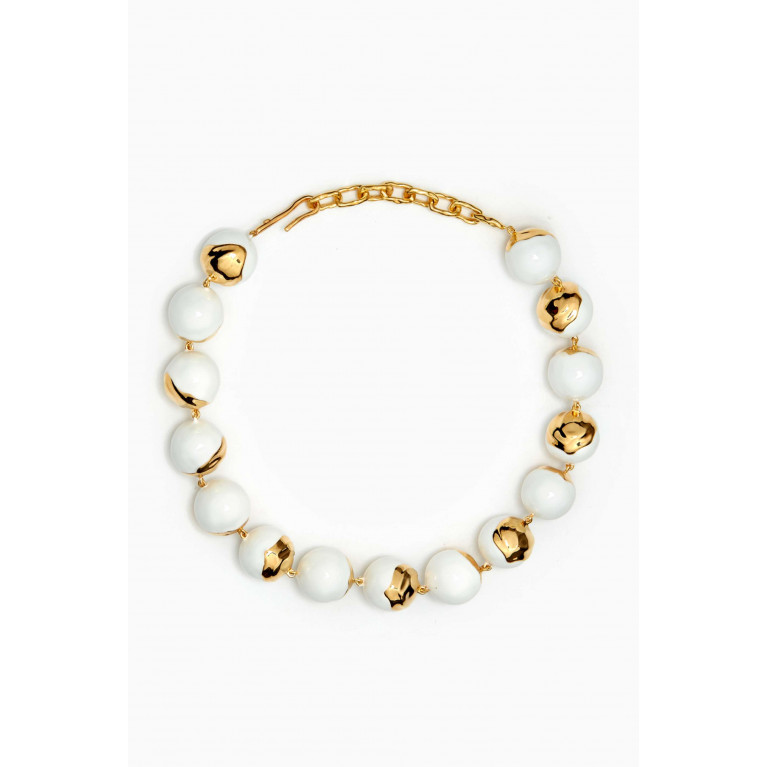 Joanna Laura Constantine - Statement Multi Orbs Choker Necklace in 18kt Gold Plating