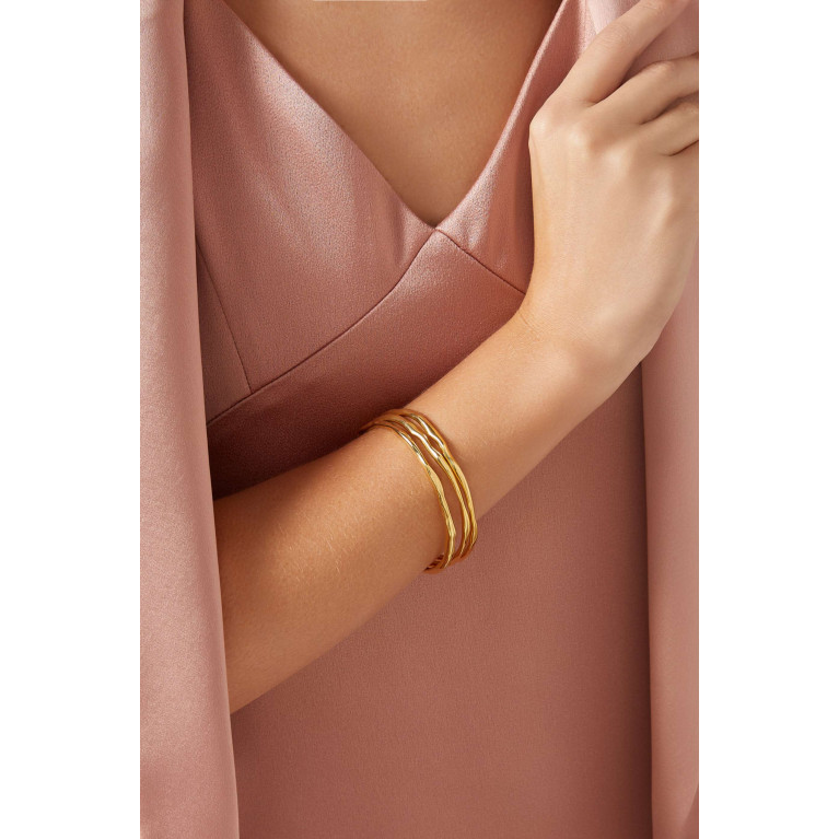 Joanna Laura Constantine - Wave Set of 3 Bangles in 18k Gold-plated Brass