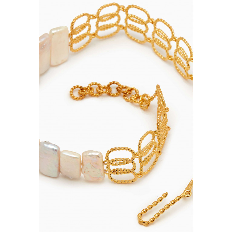 Joanna Laura Constantine - Statement Linked Choker Necklace in 18k Gold-plated Brass