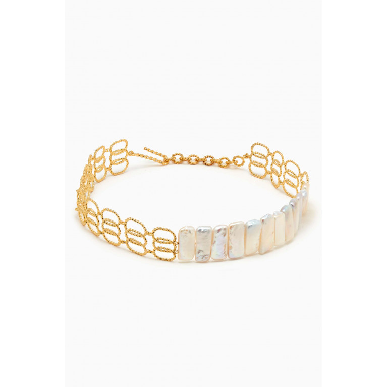 Joanna Laura Constantine - Statement Linked Choker Necklace in 18k Gold-plated Brass
