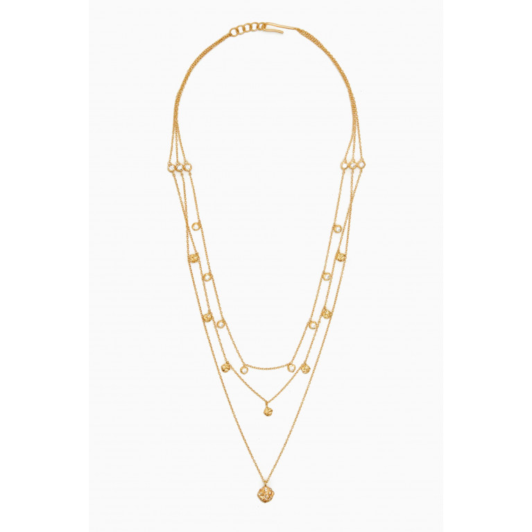 Joanna Laura Constantine - Waves Triple Chain Necklace in 18k Gold-plated Brass