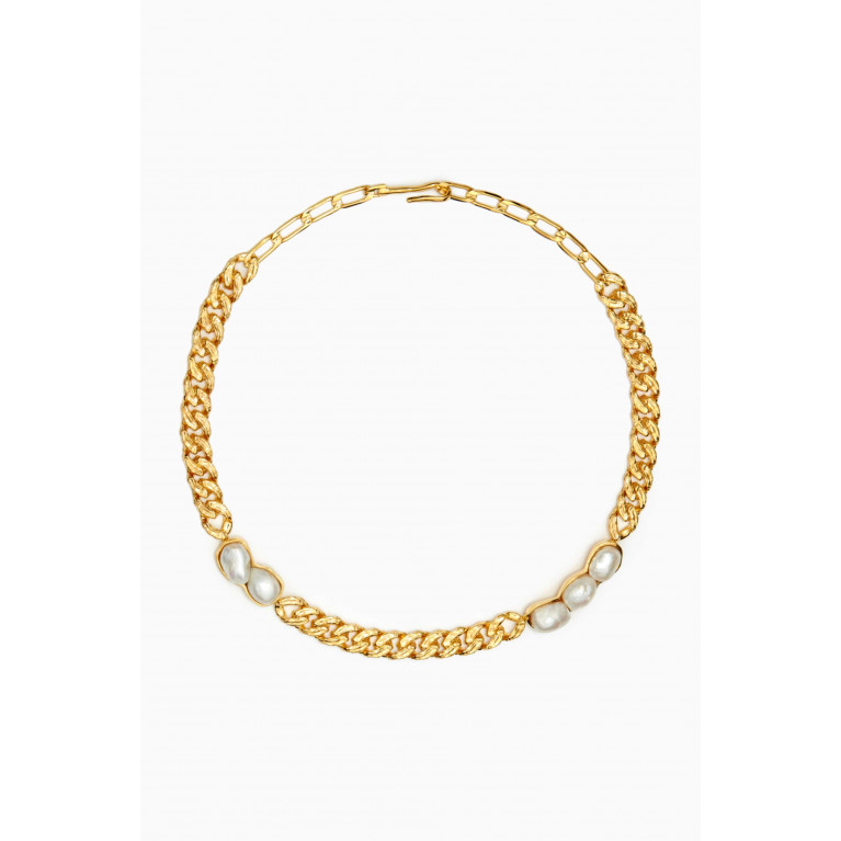 Joanna Laura Constantine - Wave Chain Necklace in 18kt Gold-plated Brass