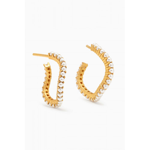 Joanna Laura Constantine - Wave Hoop Earrings in 18kt Gold-plated Brass