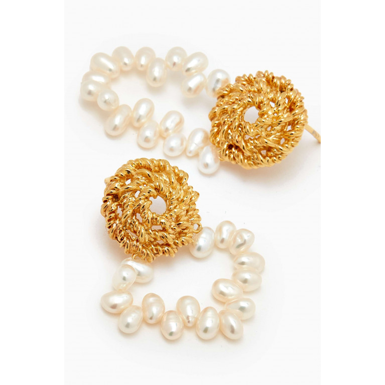 Joanna Laura Constantine - Twisted Wire Stud Earrings in 18kt Gold-plated Brass
