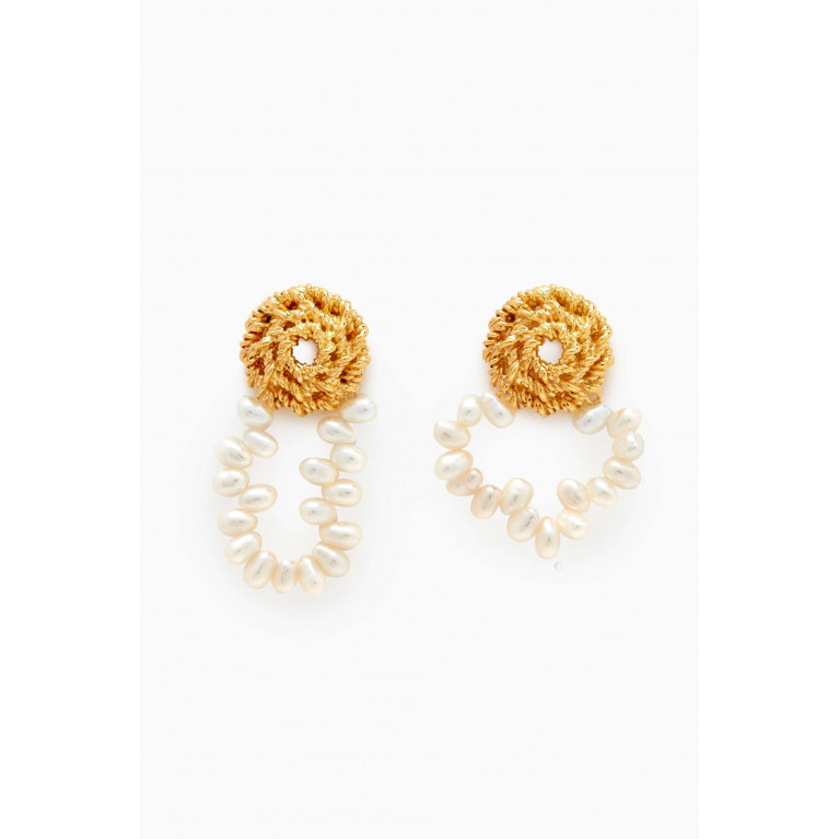 Joanna Laura Constantine - Twisted Wire Stud Earrings in 18kt Gold-plated Brass