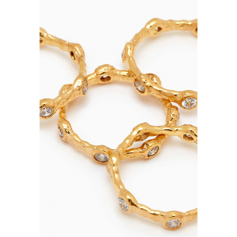 Joanna Laura Constantine - Wave Set of 4 Rings in 18k Gold-plated Brass