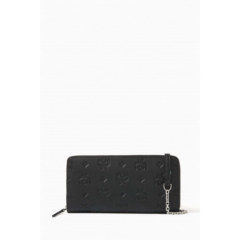 MCM - Large Aren Chain Wallet in Visetos Leather