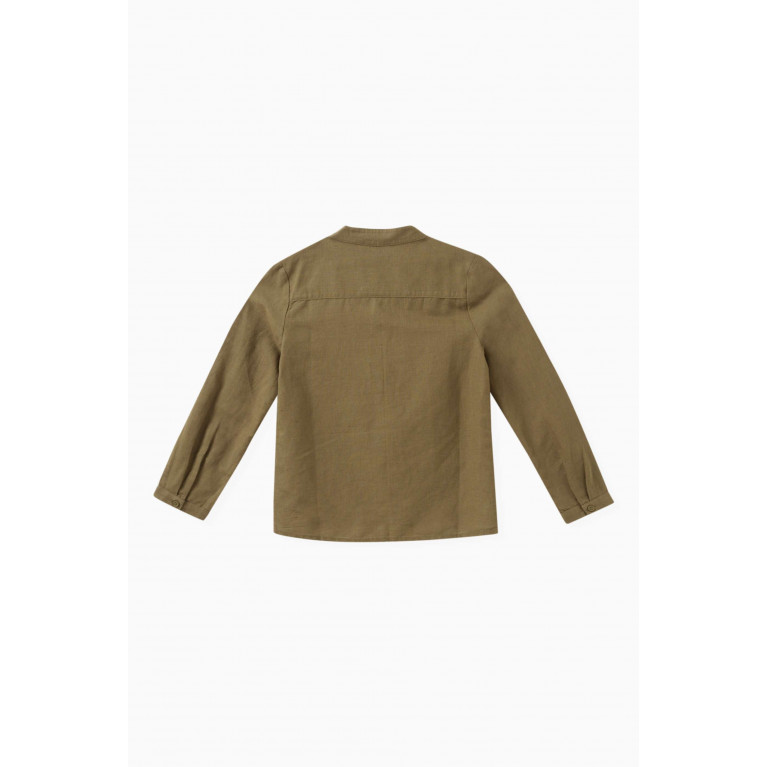 Liewood - Austin Shirt in Organic Cotton-Linen Blend Brown