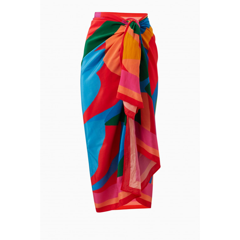 Farm Rio - Colorful Leaves Panneaux Sarong in Viscose