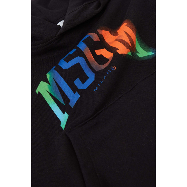 MSGM - Curved Logo Print Sweatshirt in Cotton