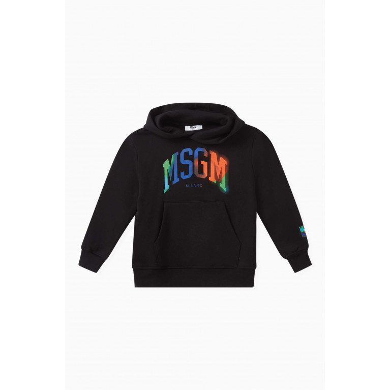 MSGM - Curved Logo Print Sweatshirt in Cotton