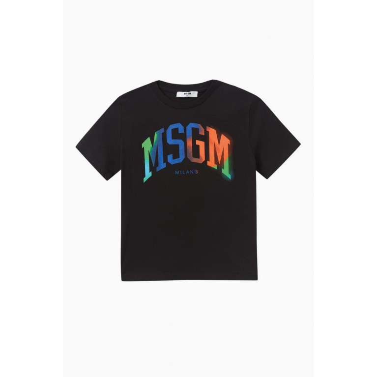 MSGM - Logo-print T-shirt in Cotton Black