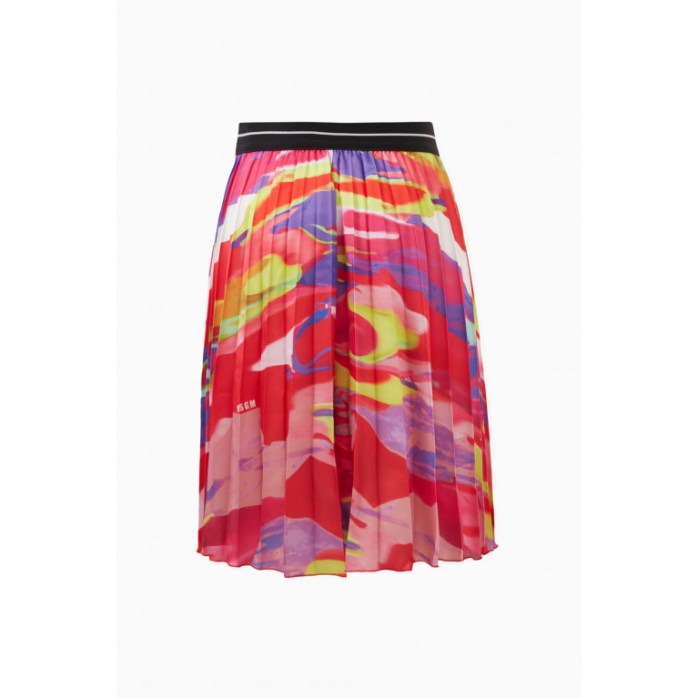 MSGM - Pleated Printed Skirt in Organza