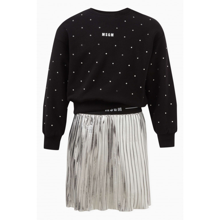 MSGM - Pleated Metallic Skirt in Polyester